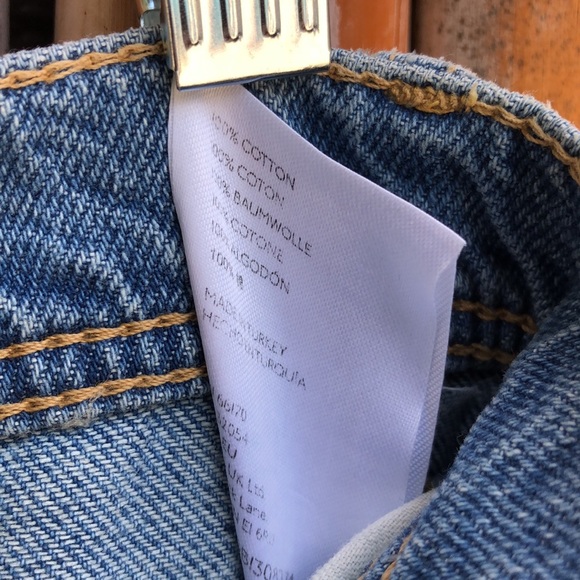 NEW FREE PEOPLE We The Free Blue Snap Slit Flare Jeans 26 NWT - Picture 11 of 14